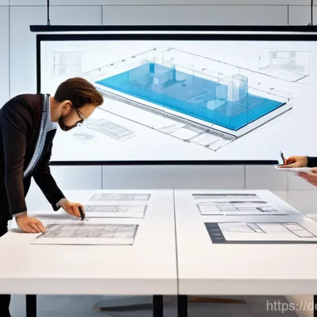 건축분야에서 요구되는 소프트 스킬 - **Prompt: Collaborative Architectural Vision & Communication**
    "A bright, modern architecture st...