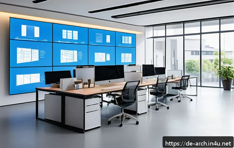 건축기사와 국제 설계 표준 이해 - A modern German architectural office interior with a diverse team of architects collaborating over d...