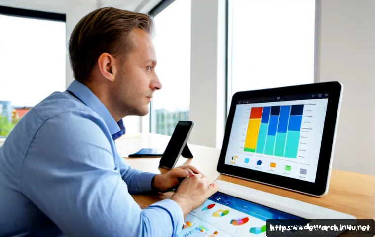 건축기사와 에너지 효율 인증 - Photorealistic German architectural engineer in a bright contemporary office, reviewing a detailed r...